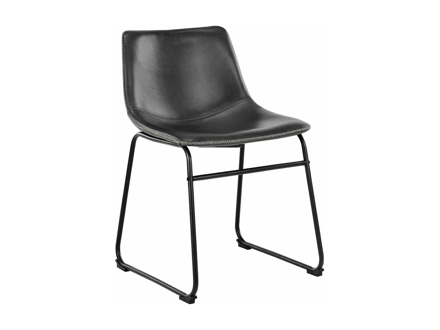 Sedia da pranzo Oregon in similpelle PU nera.