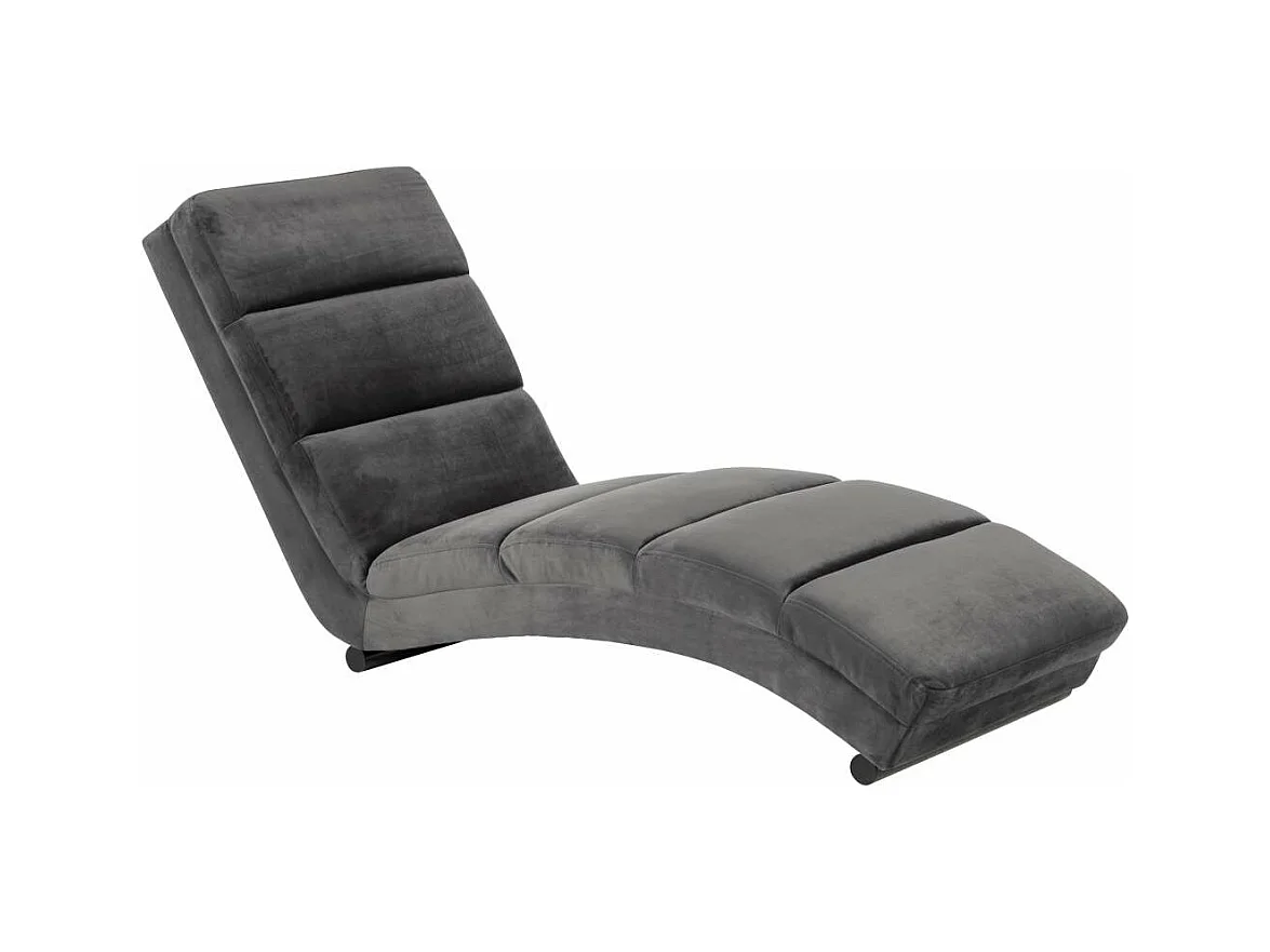 Curve chaise longue velours grijs.