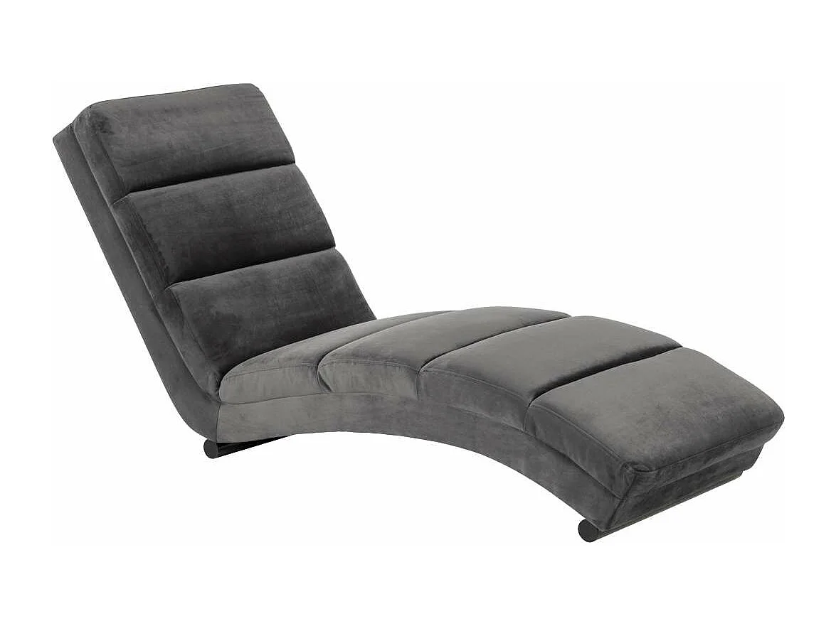 Slinky chaise longue velours gris.