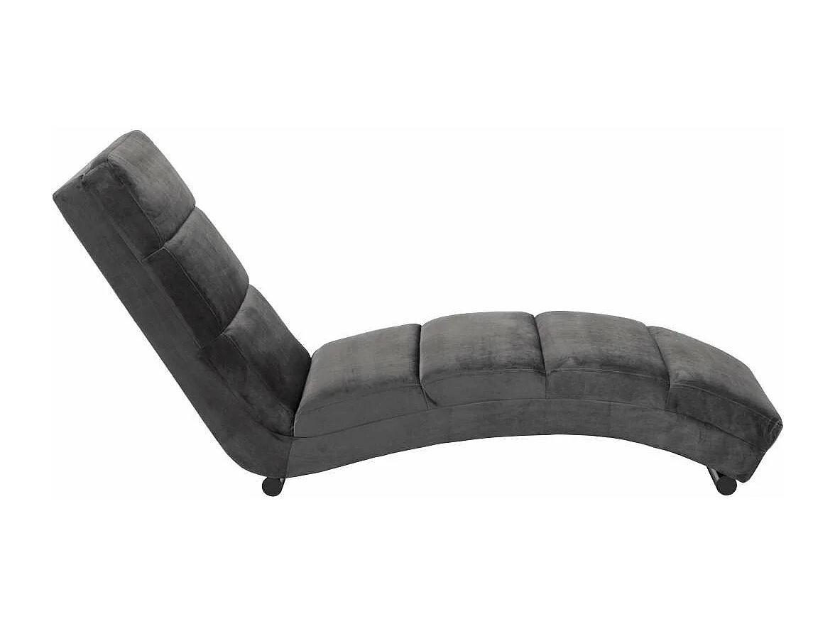 Slinky chaise longue velours gris.