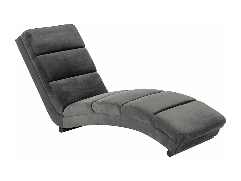 Slinky chaise longue velours gris.