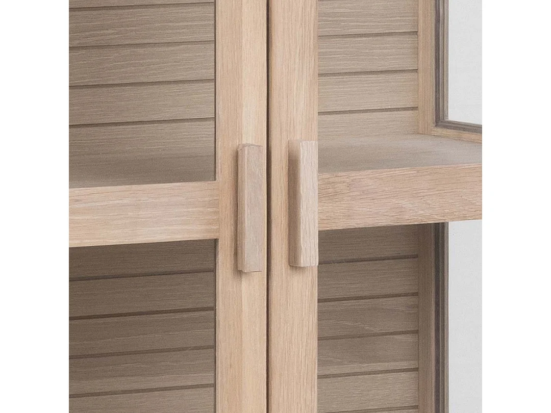 Linley Vitrinenschrank 2 Glastüren Eichenfurnier.