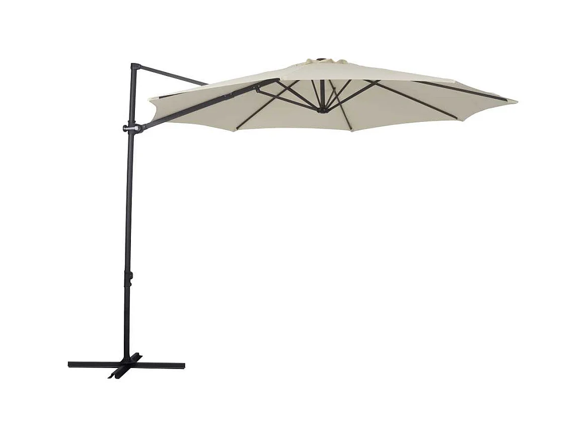 Lars hangende parasol Ø300cm zwart,offwhite.
