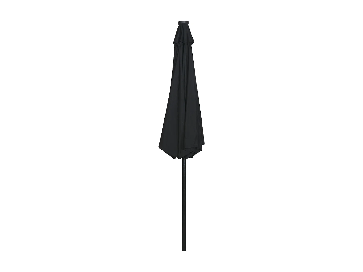 Rices Parasol de protection solaire inclinable, avec manivelle, LED solaire,Ø3m, noir/noir.