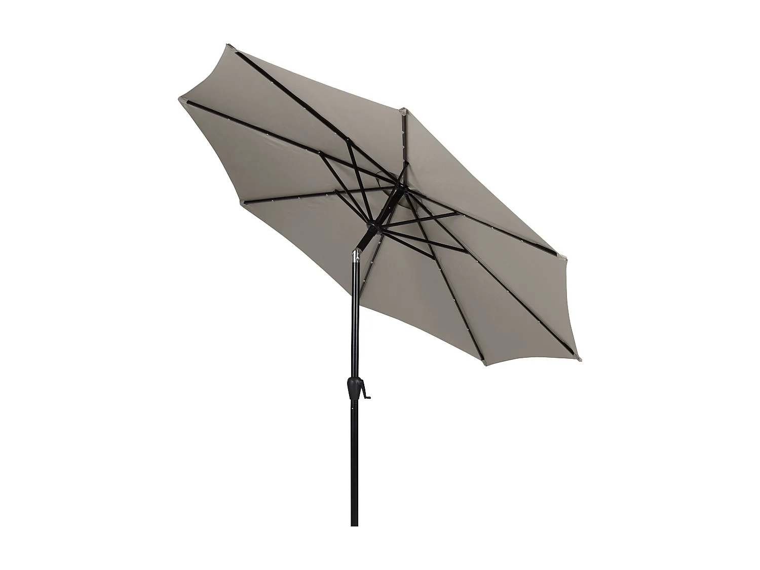 Felix Sonnenschirm mit Kurbel, Kippfunktion und Solar Ø 3 m, grau.