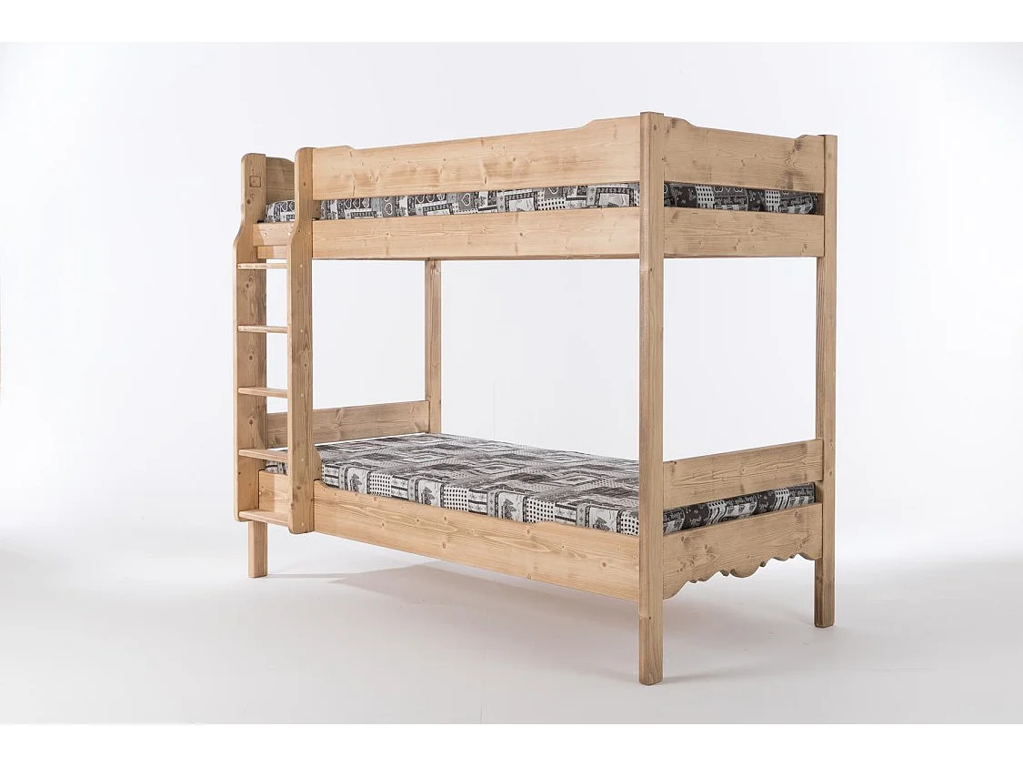 lit superposé style montagnard chatel - ciré brossé
