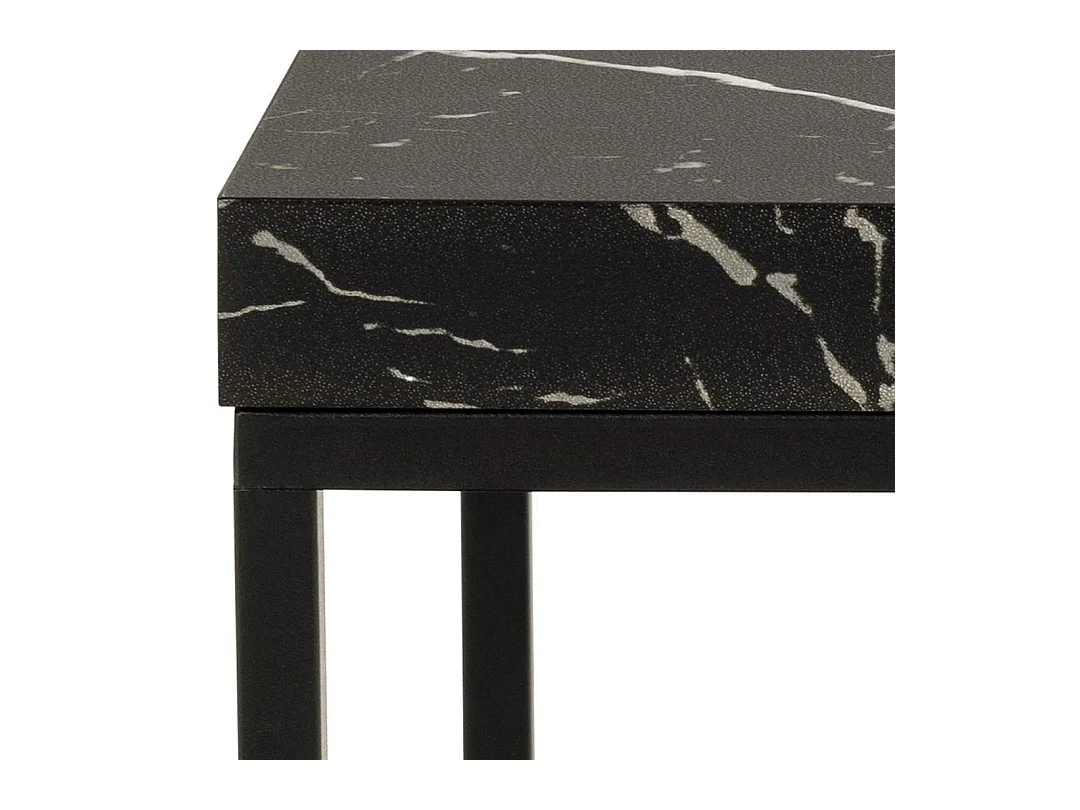 Barossa table basse 40cm décor marbré noir.
