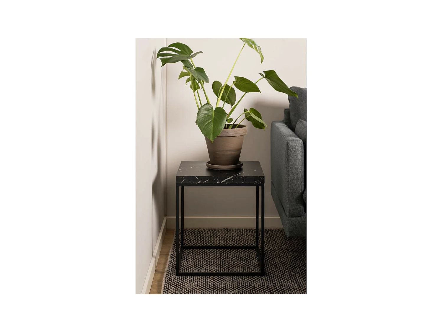 Barossa table basse 40cm décor marbré noir.