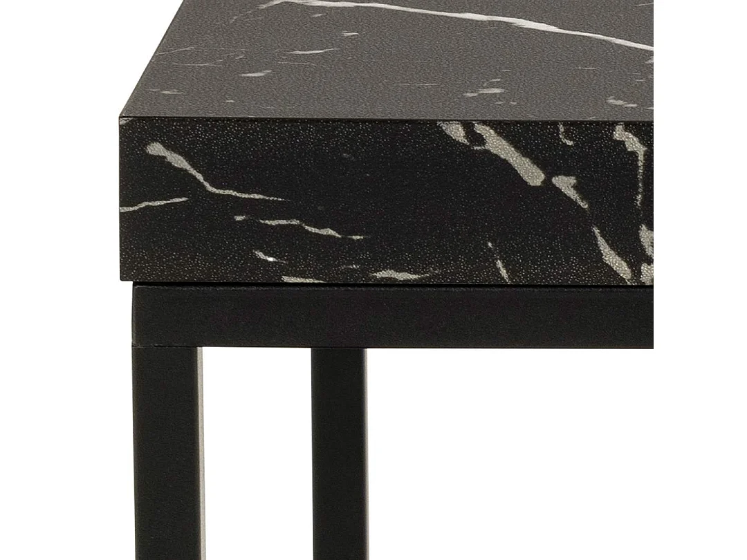 Barossa table basse 40cm décor marbré noir.