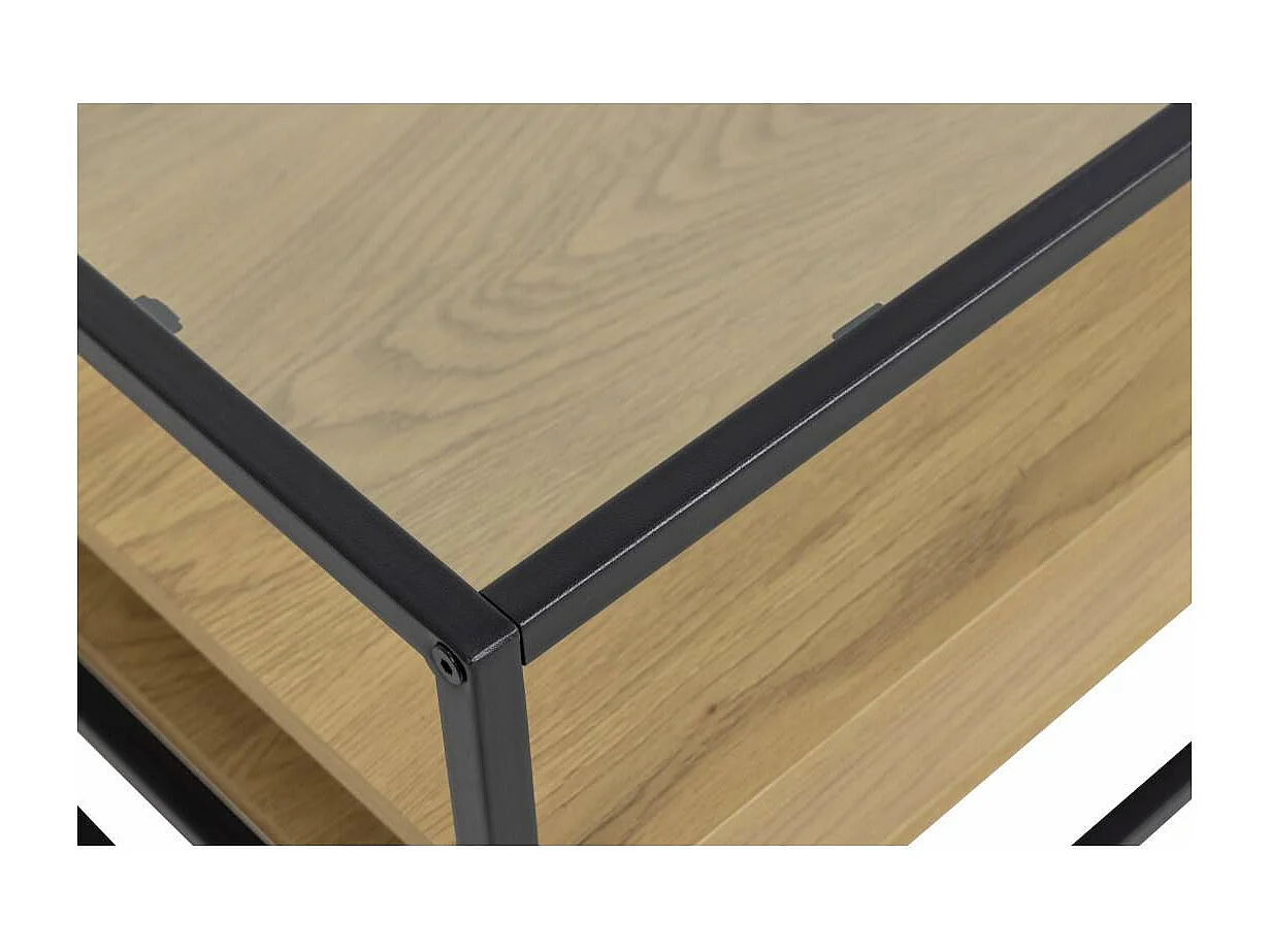 Randolf table basse 2 tablettes chêne décor.