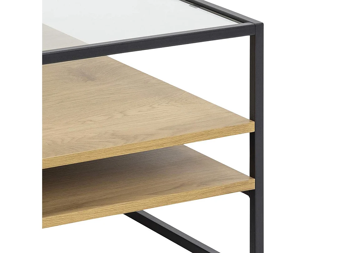 Randolf table basse 2 tablettes chêne décor.