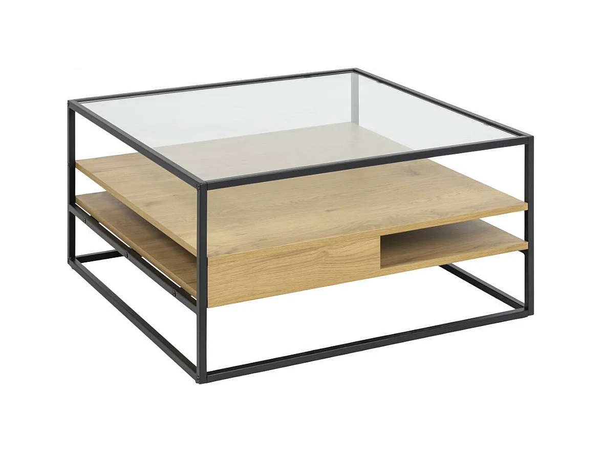 Randolf table basse 2 tablettes chêne décor.