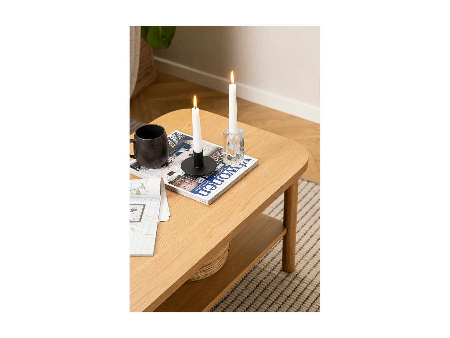 Banbury table basse 1 tablette chêne décor.