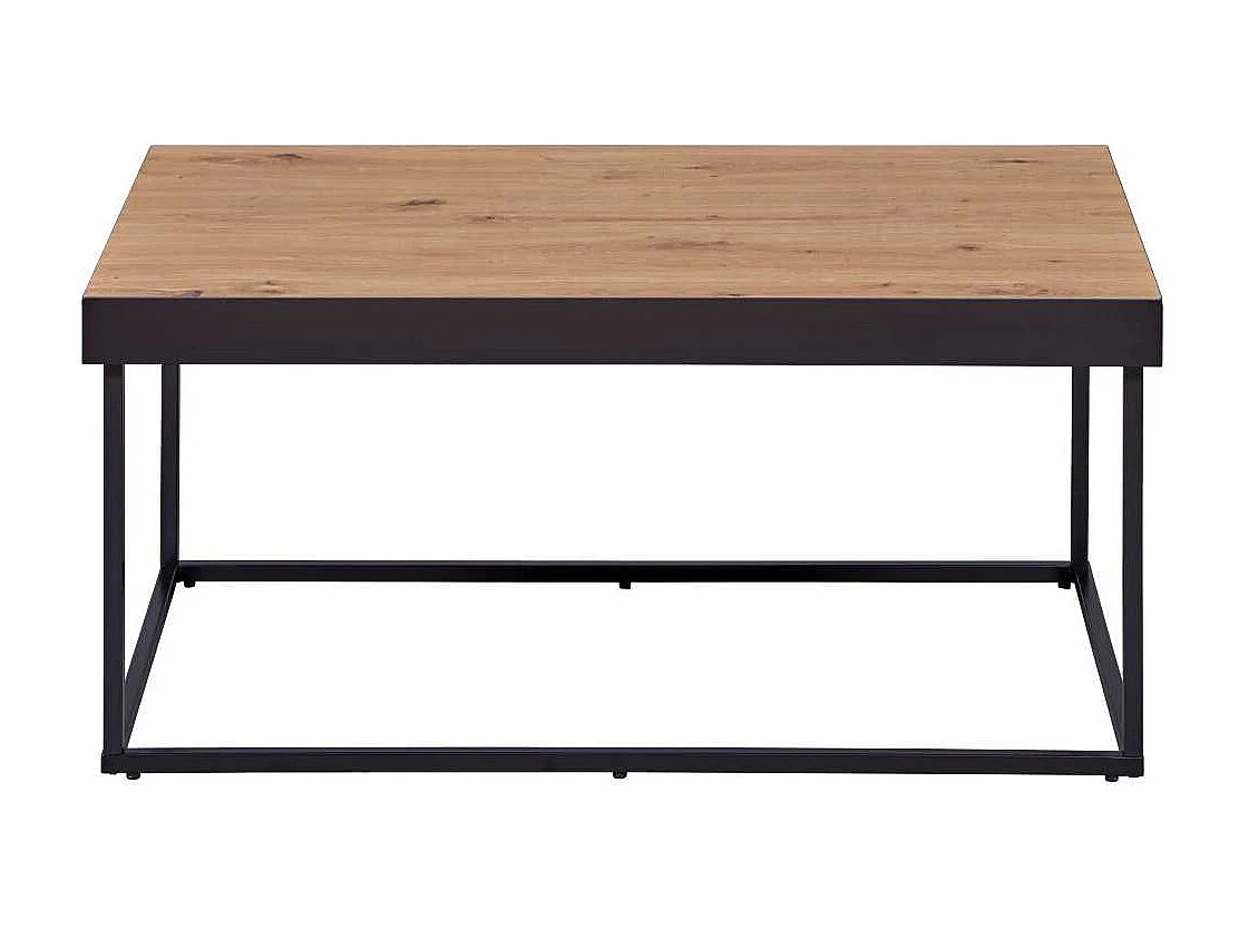 Table Basse "Chevrais"  90cm Noir & Chêne