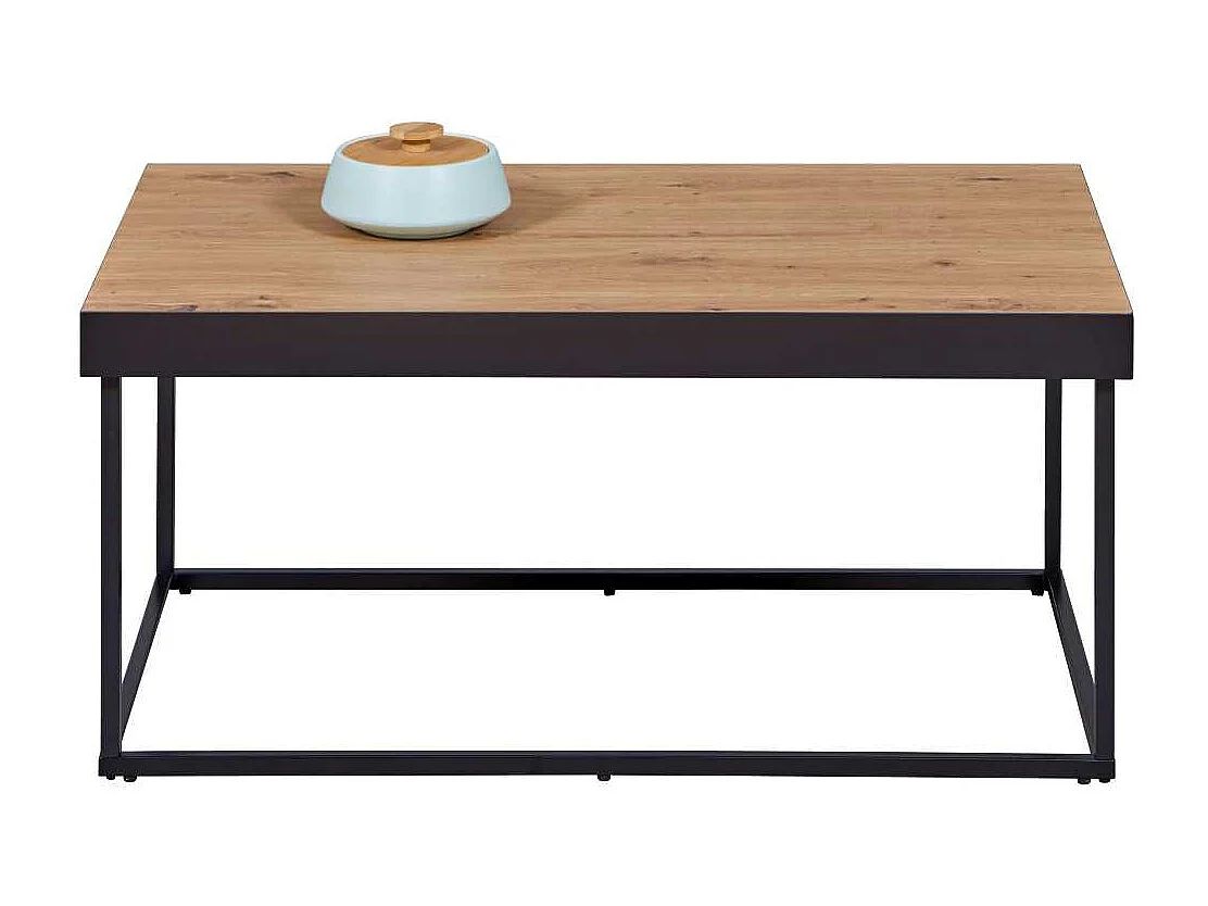 Table Basse "Chevrais"  90cm Noir & Chêne