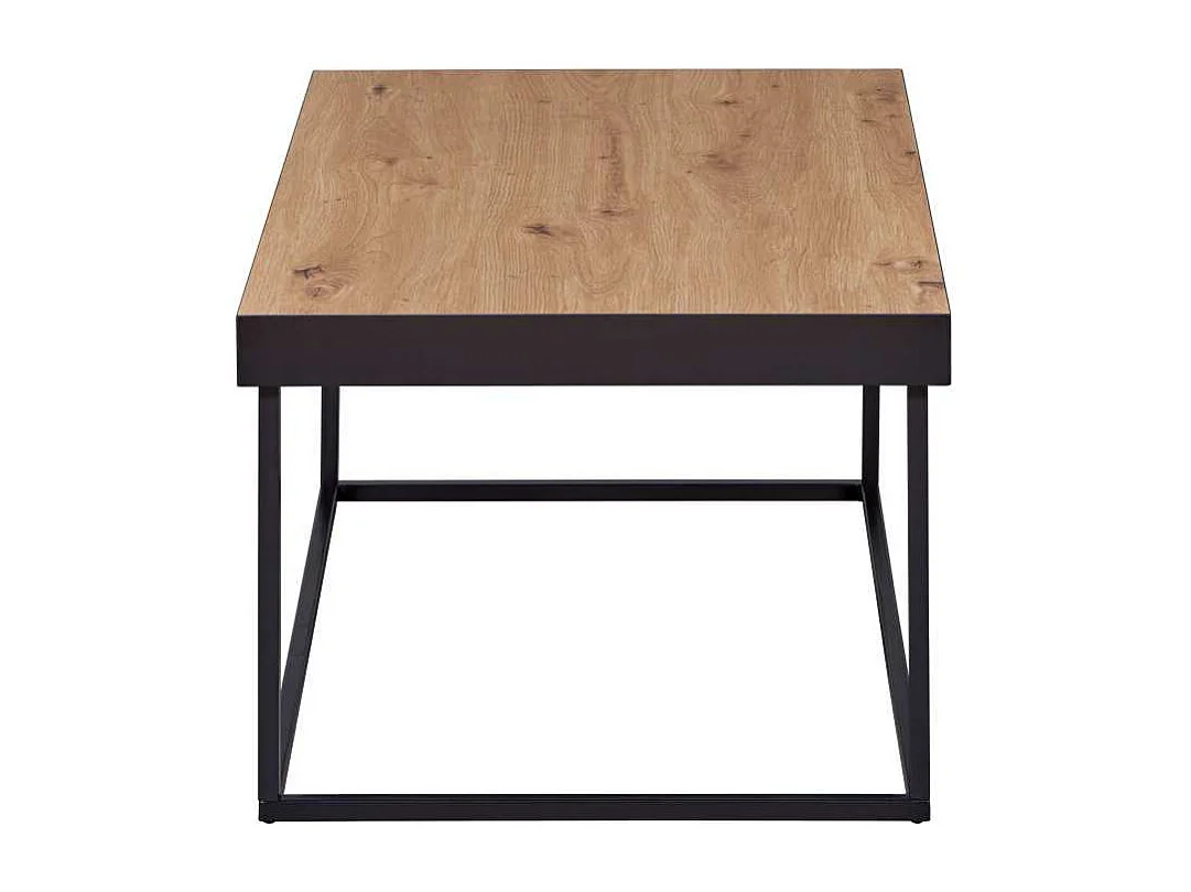 Table Basse "Chevrais"  90cm Noir & Chêne