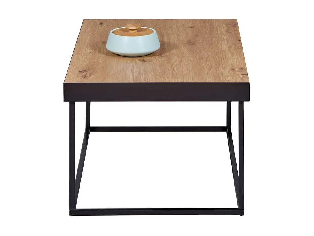 Table Basse "Chevrais"  90cm Noir & Chêne