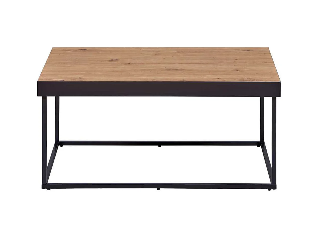Table Basse "Chevrais"  90cm Noir & Chêne
