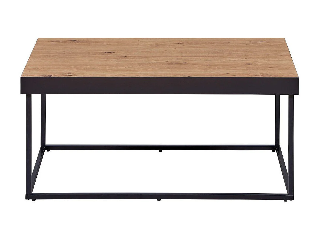 Table Basse "Chevrais"  90cm Noir & Chêne