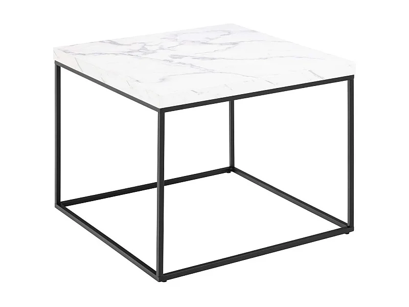 Barossa table basse 60cm décor marbré blanc.