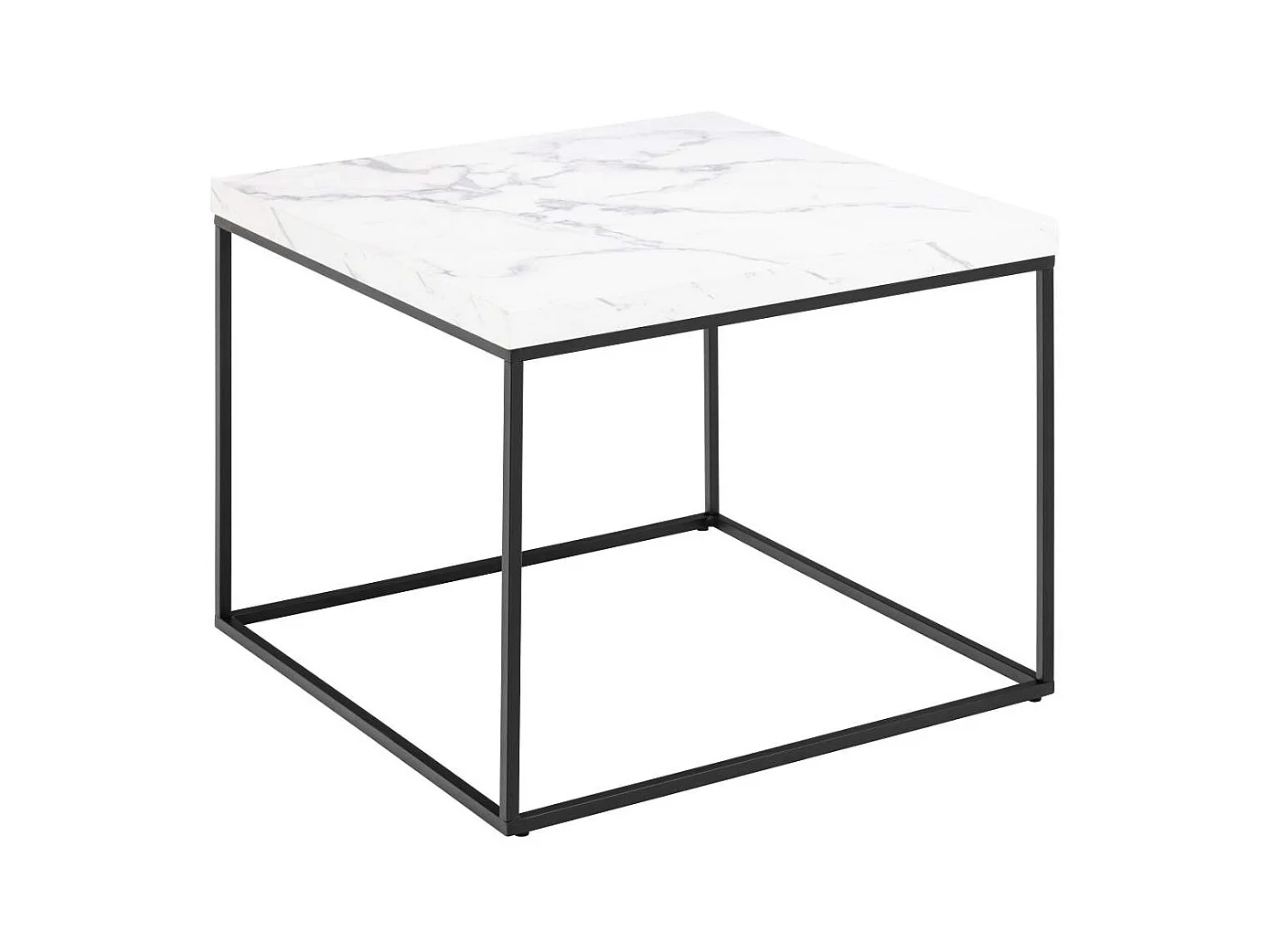 Tavolino da caffè Barossa da 60 cm con decorazioni in marmo bianco.