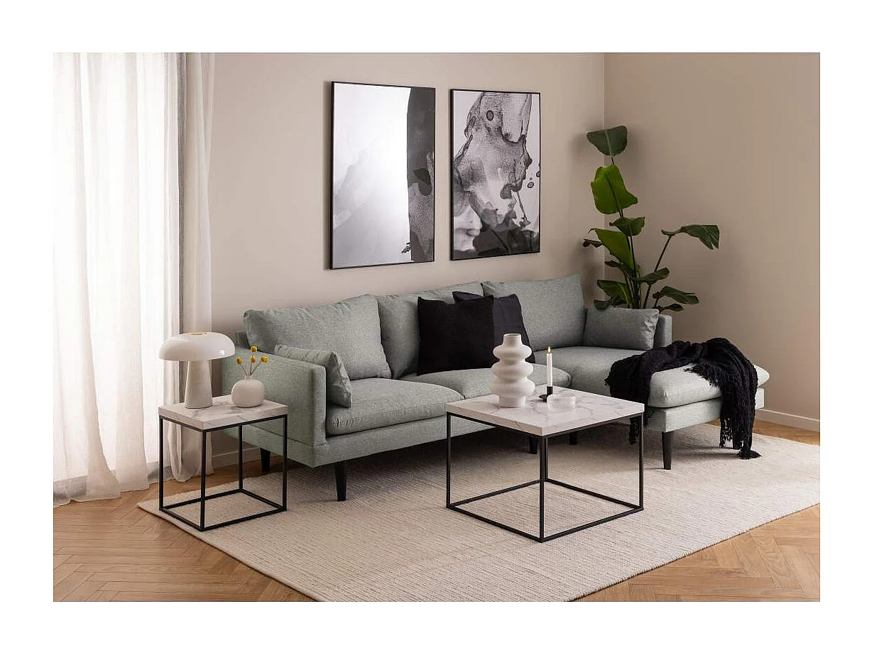 Carossa salontafel 60cm marmer decor wit.