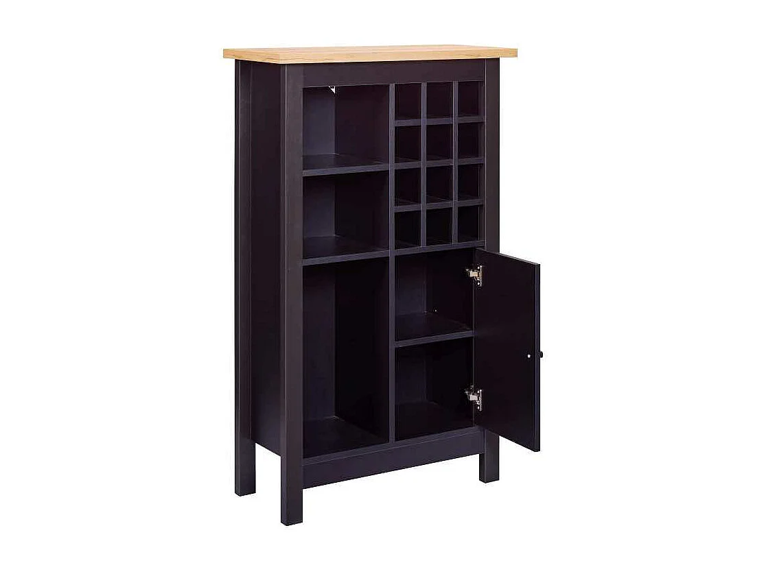 Buffet Avec Range-Bouteilles "Nichole" 124cm Noir