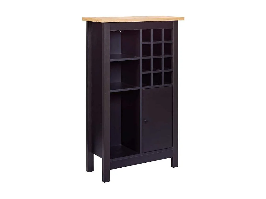 Buffet Avec Range-Bouteilles "Nichole" 124cm Noir