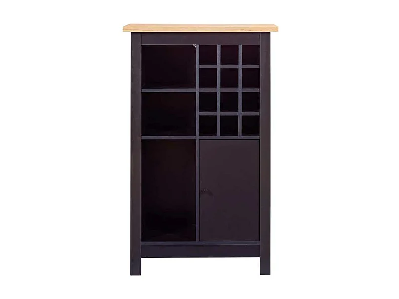 Buffet Avec Range-Bouteilles "Nichole" 124cm Noir