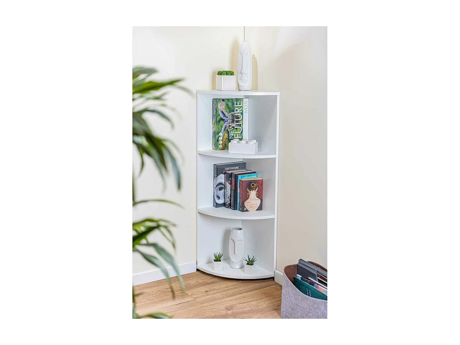 Étagère d'Angle 3 Niveaux "Jake" 110cm Blanc