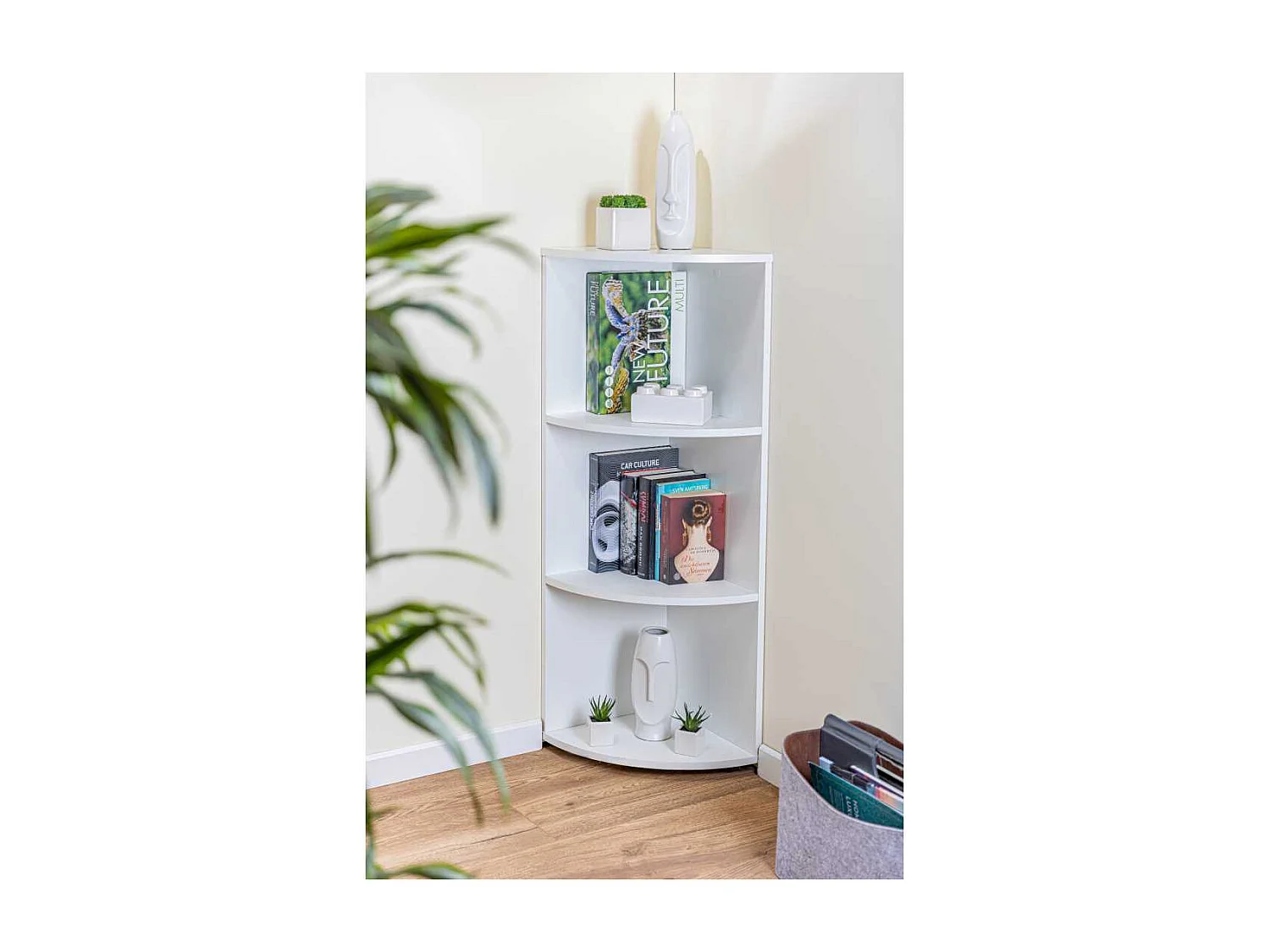 Étagère d'Angle 3 Niveaux "Jake" 110cm Blanc