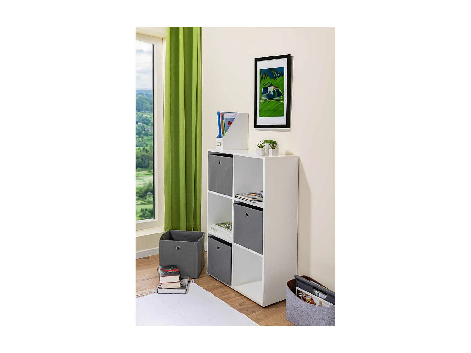 Étagère 6 Cases "Jake" 110cm Blanc