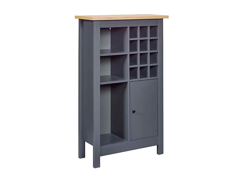 Buffet Avec Range-Bouteilles "Nichole" 124cm Anthracite