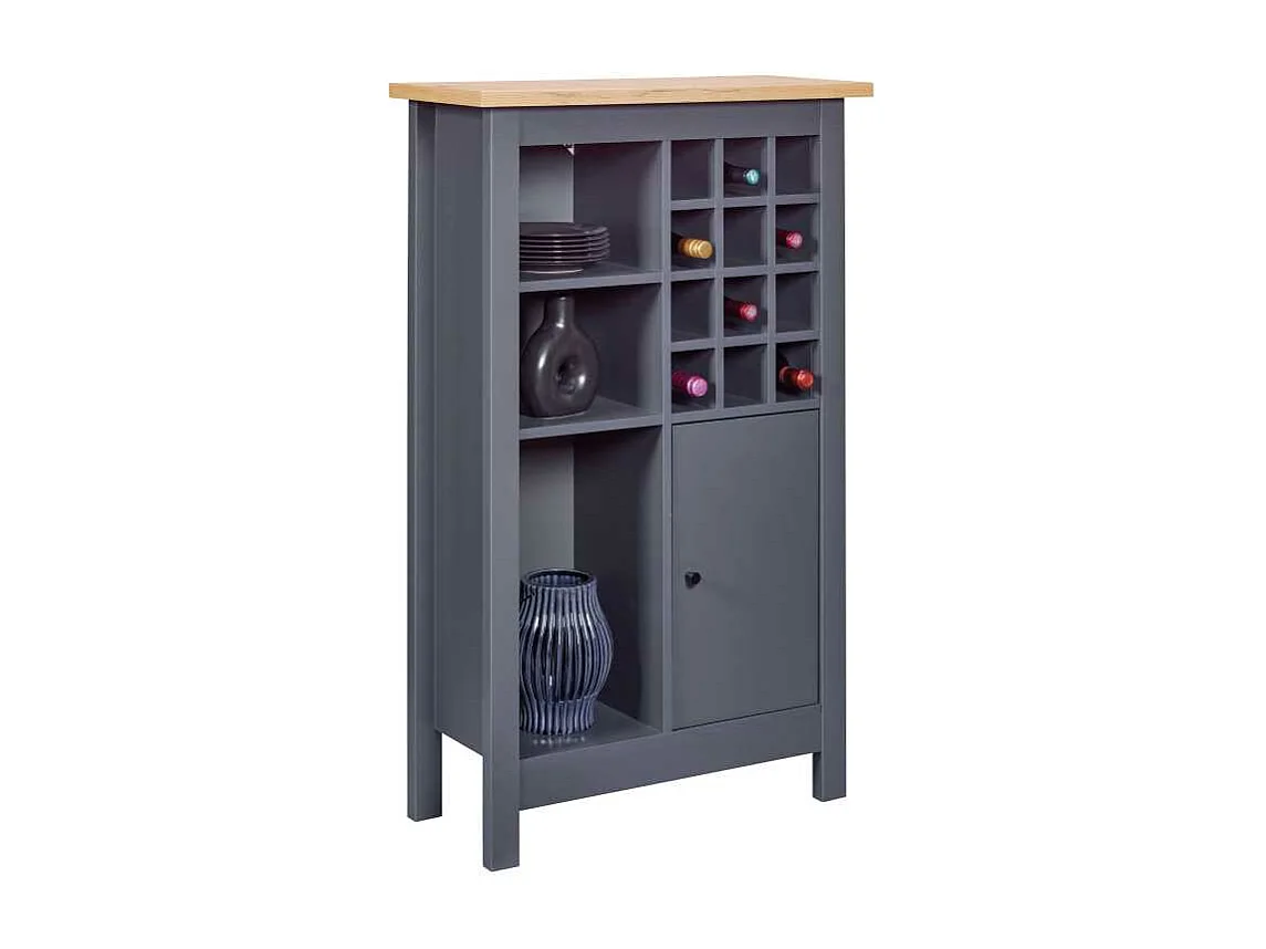 Buffet Avec Range-Bouteilles "Nichole" 124cm Anthracite