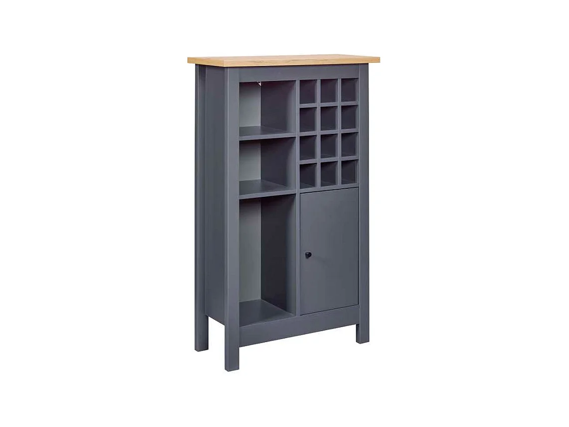 Buffet Avec Range-Bouteilles "Nichole" 124cm Anthracite