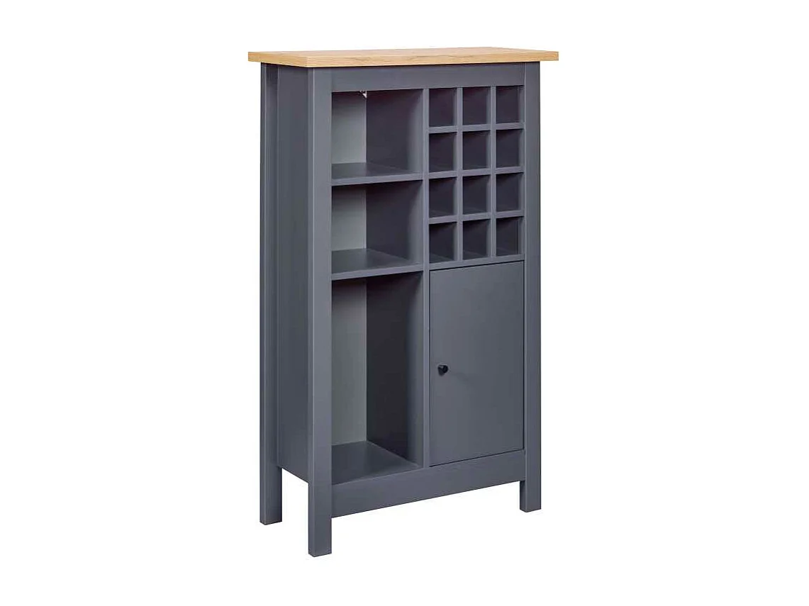 Buffet Avec Range-Bouteilles "Nichole" 124cm Anthracite