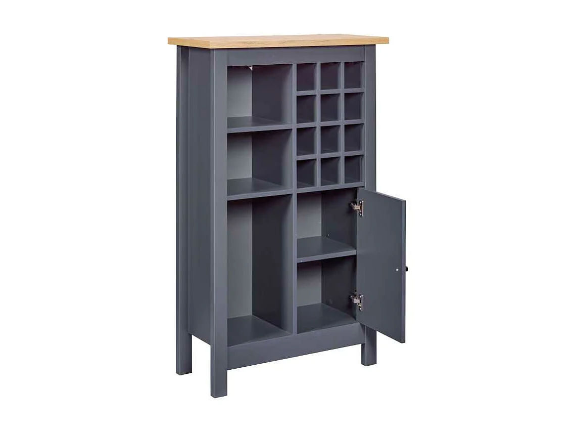 Buffet Avec Range-Bouteilles "Nichole" 124cm Anthracite