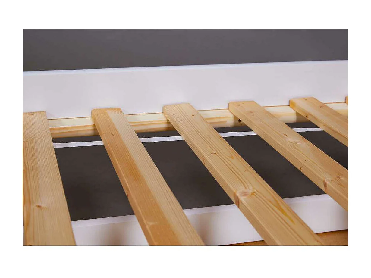 Surf lit 90x190cm, lit gigogne blanc.