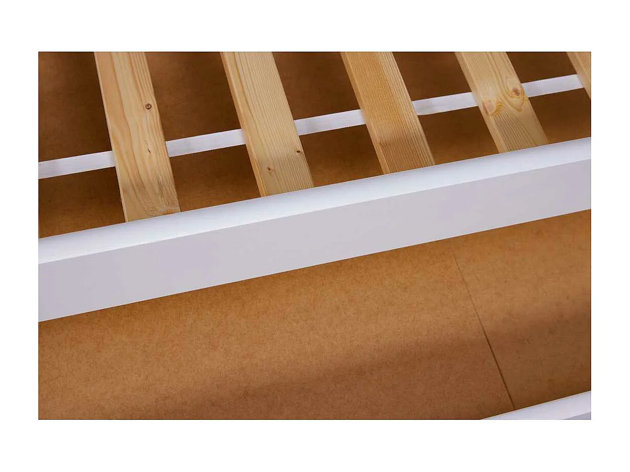 Surf lit 90x190cm, lit gigogne blanc.