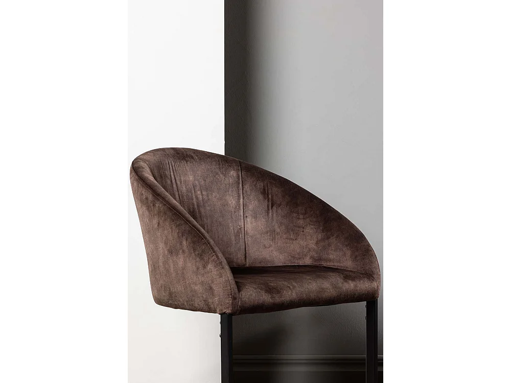 Evening chaise de salle à manger avec accoudoirs marron foncé