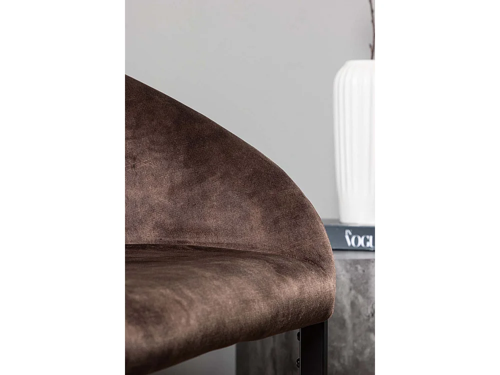 Evening chaise de salle à manger avec accoudoirs marron foncé