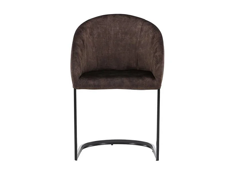 Evening chaise de salle à manger avec accoudoirs marron foncé