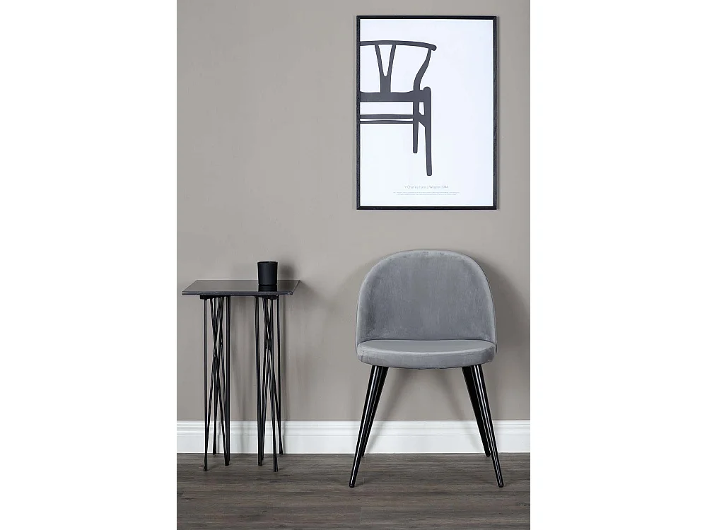 Velvet chaise de salle à manger velours gris clair