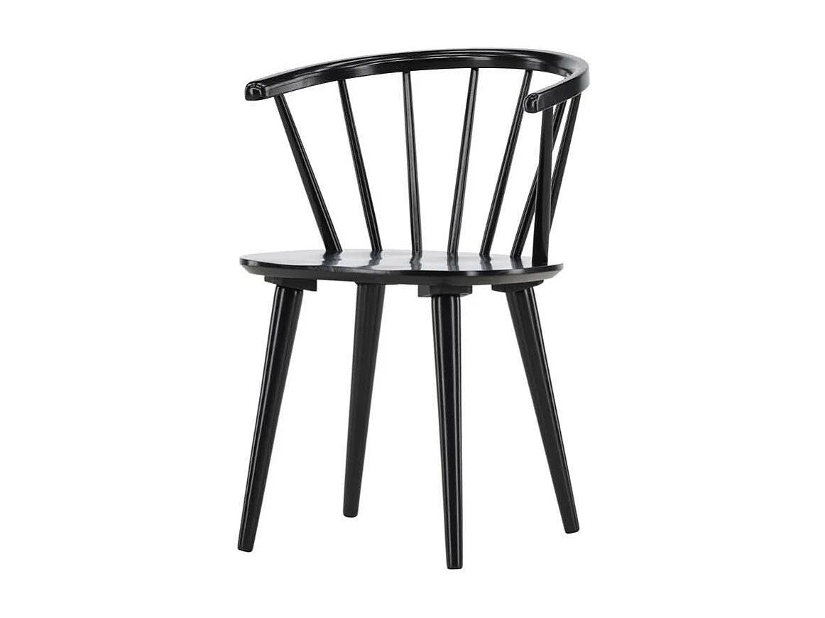 Bobby eetkamerstoel met armleuningen hout zwart.