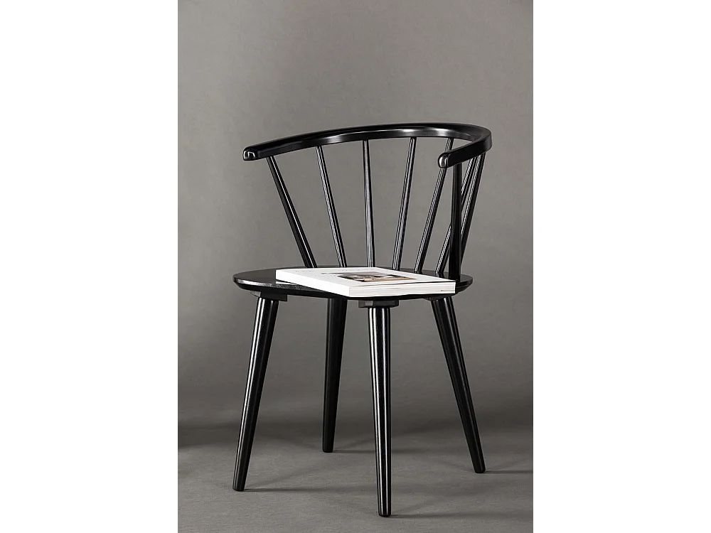 Bobby eetkamerstoel met armleuningen hout zwart.