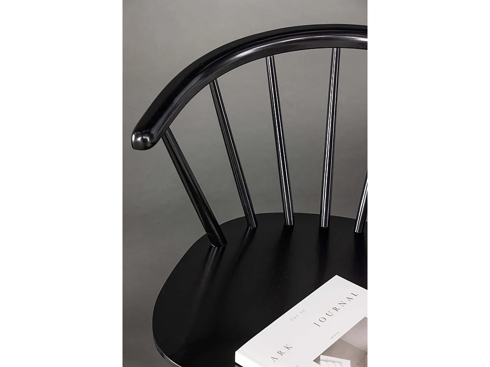 Bobby eetkamerstoel met armleuningen hout zwart.