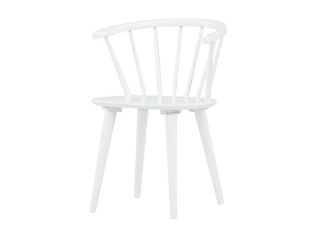 Bobby chaise de salle à manger avec accoudoirs bois blanc