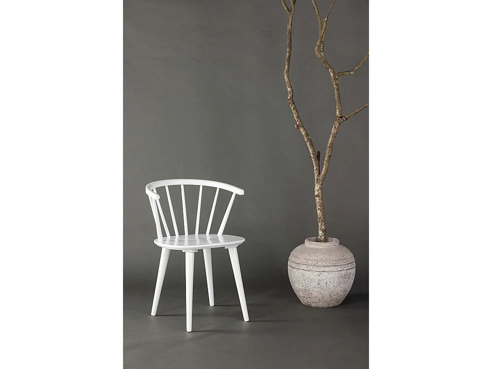 Bobby chaise de salle à manger avec accoudoirs bois blanc