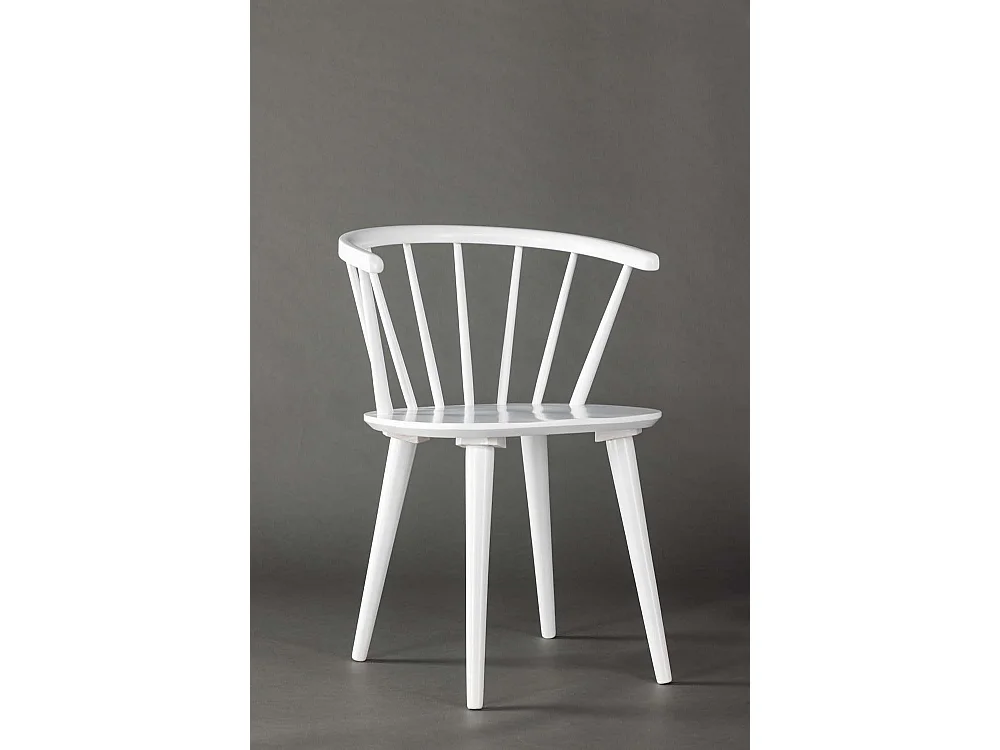 Bobby chaise de salle à manger avec accoudoirs bois blanc