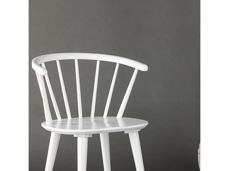 Bobby chaise de salle à manger avec accoudoirs bois blanc